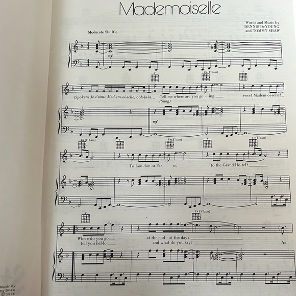 Vintage 1976 Crystal Ball Styx Piano and Guitar Sheet Music Booklet With Lyrics - Picture 8 of 16